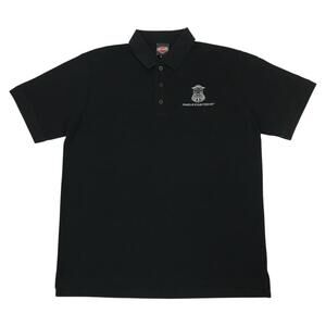 VINTAGE HARLEY DAVIDSON POLO SHIRT MENS XL BLACK BIKER POLICE MOTORCYCLES HD Y2K